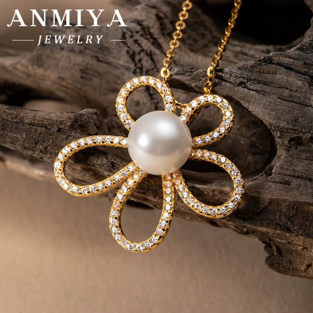 Trendy 925 Silver Jewelry Set, Modern Silver 925 Set for Women, Minimalist Sterling Silver Flower Jewelry,