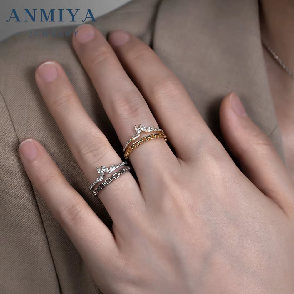 Trendy Bohemian Floral Layered Silver Ring Tarnish-Resistant 925 Silver Festival Jewelry for Bulk Purchases