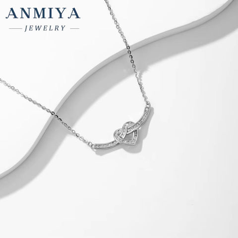 Love Heart Pendant Necklace Exquisite S925 Silver Women'S Jewelry Heart Shaped Jewelry I Love You Forever Necklaces