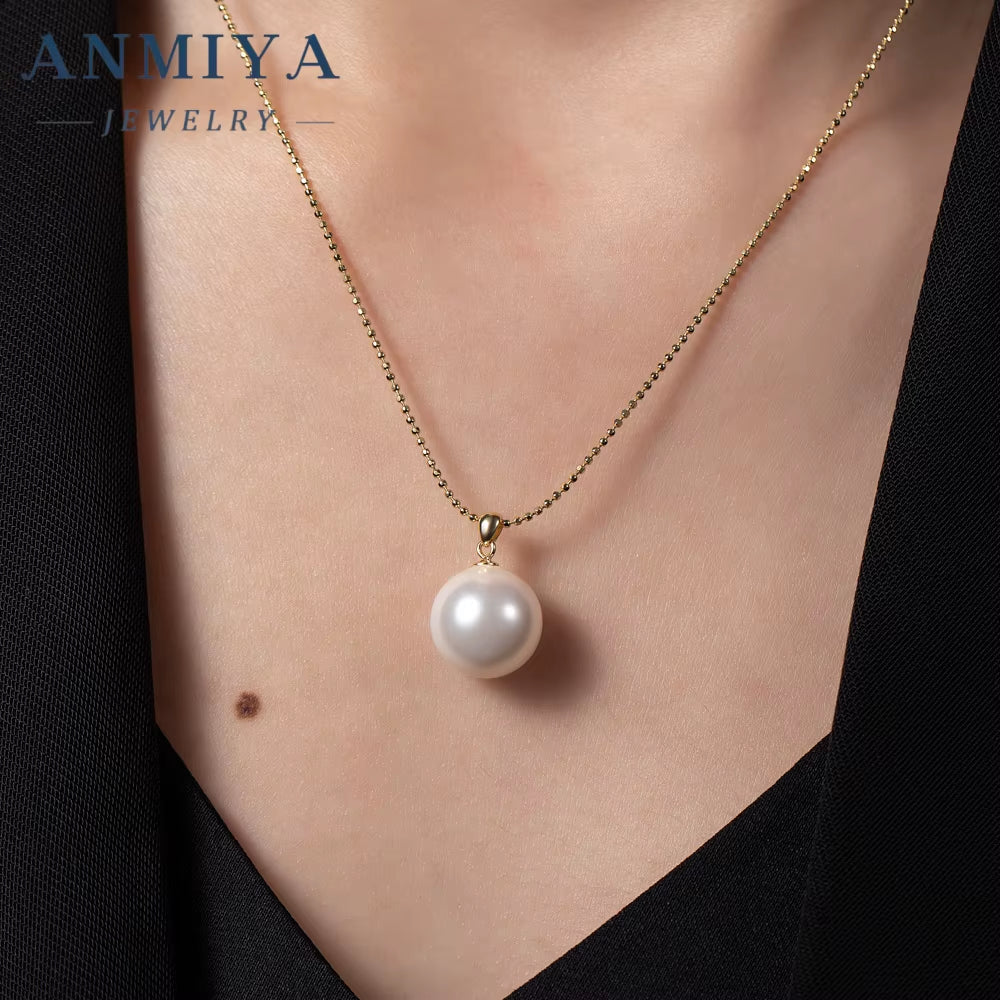 Jewelry New Trendy 18K Gold Plated Pearl Necklace S925 Sterling Silver Link Chain Freshwater Baroque Pearl Pendant Necklace