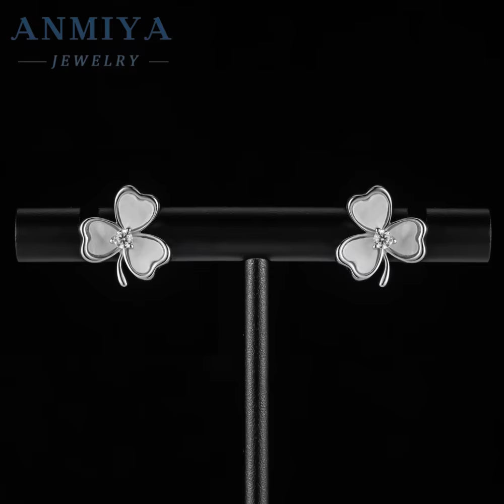 ANMIYA Fashion Jewelry Classic Vintage Earrings Clover Stud Earrings for Women
