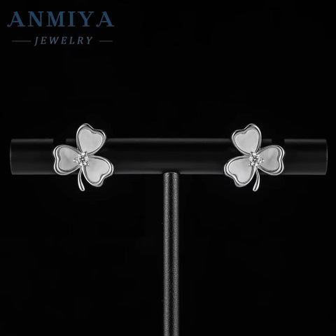 ANMIYA Fashion Jewelry Classic Vintage Earrings Clover Stud Earrings for Women