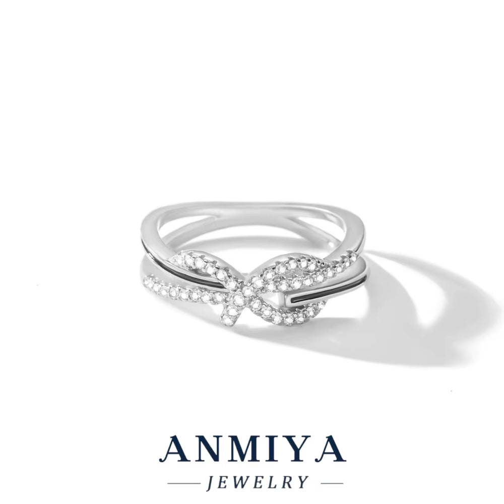 Symbolic Love Knot Pattern Ring Premium 925 Sterling Silver Anniversary Promise Jewelry Matching Couple Rings for Bulk Purchase