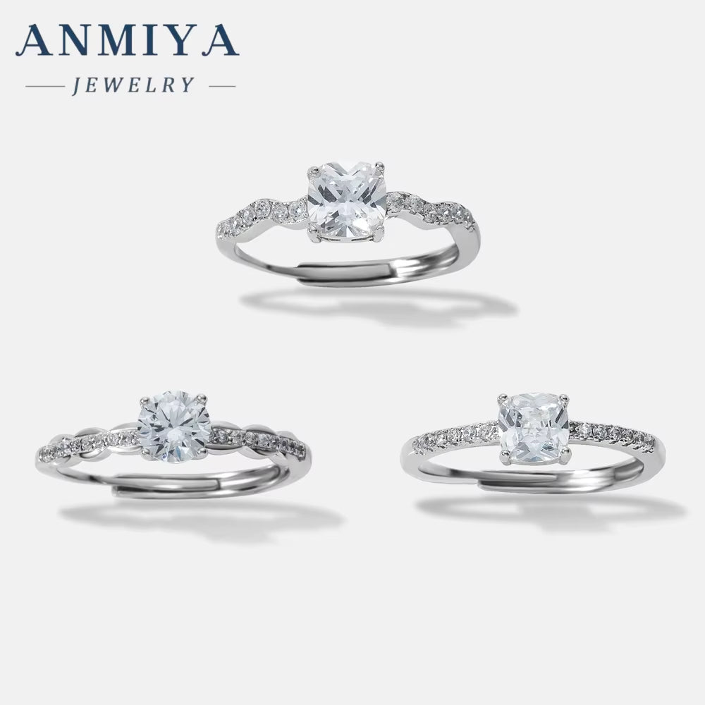 Jewelry Cubic Zirconia Engagement Wedding 925 Sterling Silver Oval Rings for Girls Engagement Rings