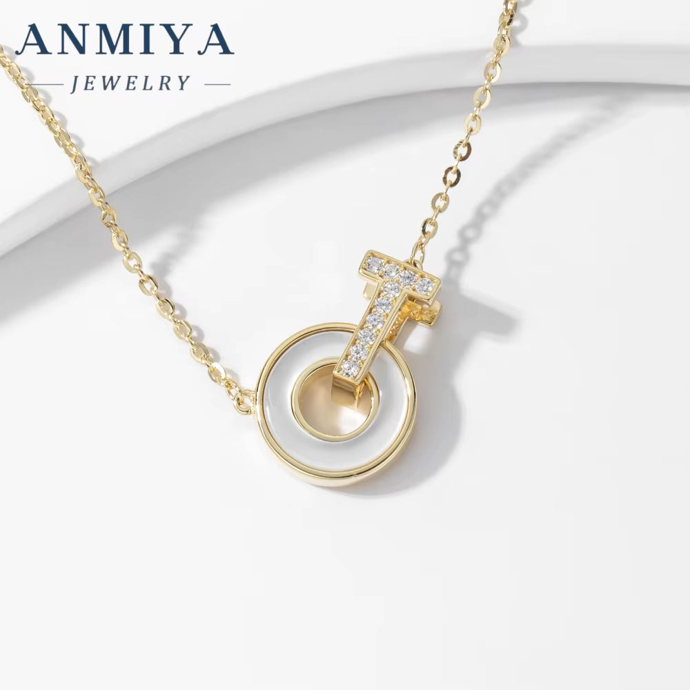 ANMIYA Fine Fashion Simple Fine High Quality T Shape round Collarbone Necklace for Women