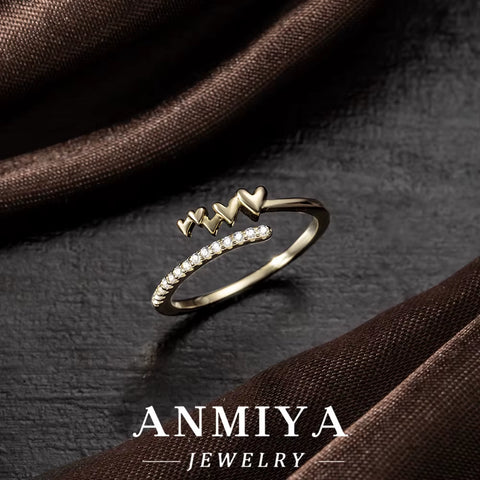 Classic Vintage Heart & Zirconia Ring Wedding Party Jewelry Meaningful Gift Idea for Wholesale