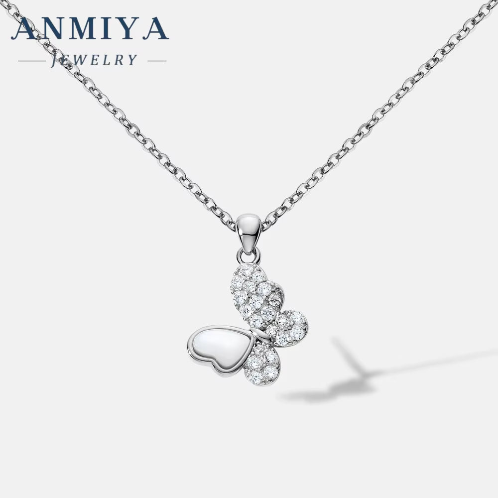 Fashion 925 Sterling Silver Pendant Necklace Gold Plated Butterfly Necklace Link Chain Fashion Jewelry Necklace for Women