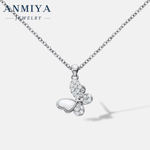 Fashion 925 Sterling Silver Pendant Necklace Gold Plated Butterfly Necklace Link Chain Fashion Jewelry Necklace for Women