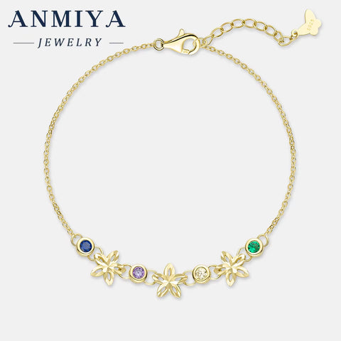 Summer Wholesale Women Bracelet Colorful Daisy Flower 925 Silver 14K Jewelry Waterproof Simple Dainty Bracelet