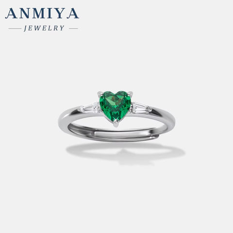 Manufacturer Luxury Beautiful Chunky Zircon 925 Silver Green Pink Blue Colorful Zircon Ring Set for Gift