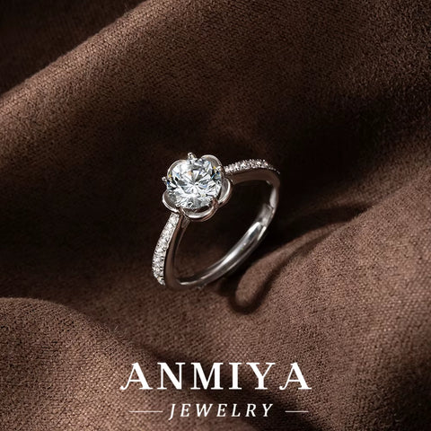 Garden Wedding Silver Jewelry - Water-Proof 925 Sterling Silver Moissanite Eternity Ring for Destination Brides