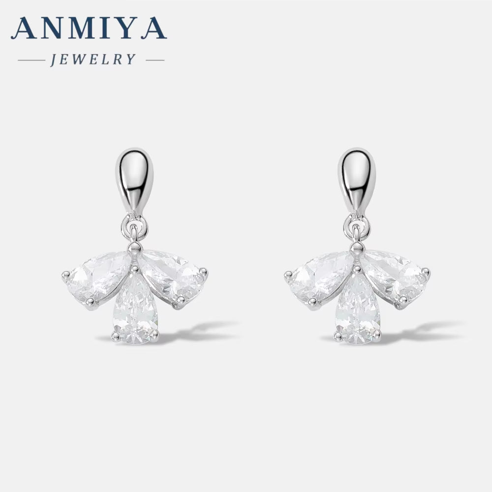 Wholesale Dainty Fashionable Big Zircon Rhinestone 925 Silver Fine New Tide Stud Earrings for Women