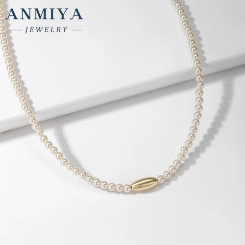 Fashion Freshwater Pearl Necklace High Quality with 18K Gold Plated Beaded Choker Natural Pearl Collar Daily Gift for Her