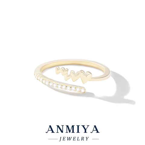 Classic Vintage Heart & Zirconia Ring Wedding Party Jewelry Meaningful Gift Idea for Wholesale