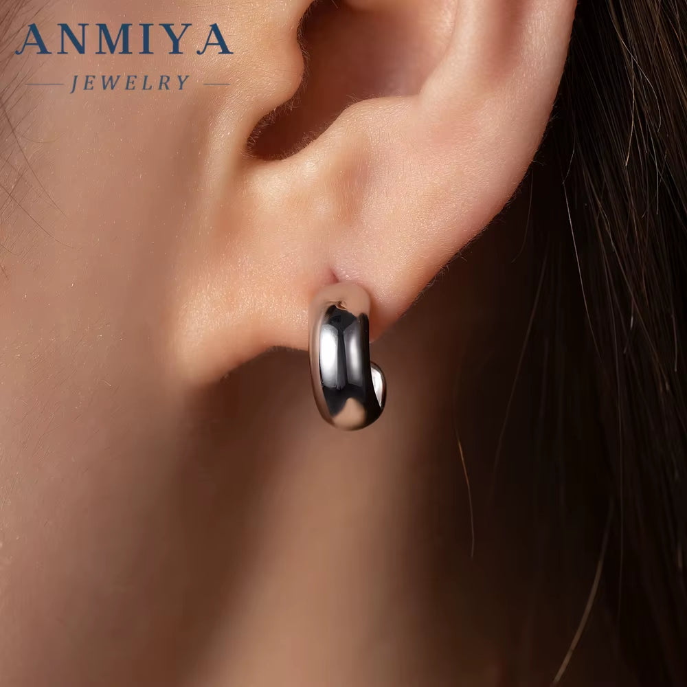 2024 Hot Temperament Fashionable Statement Fine Jewelry Earrings Circle 925 Sterling Silver for Women