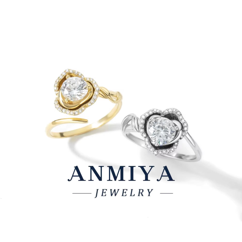 Wholesale 925 Sterling Silver White Gold Plated 5A Zircon Wedding Ring Set Women Fine Jewelry