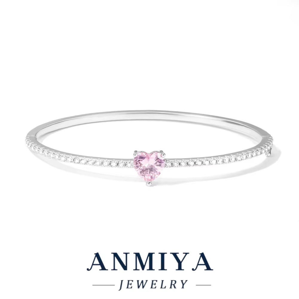 Stackable Silver Jewelry Mini Heart Bracelet, Delicate 925 Sterling Bangle for Layered Wristwear