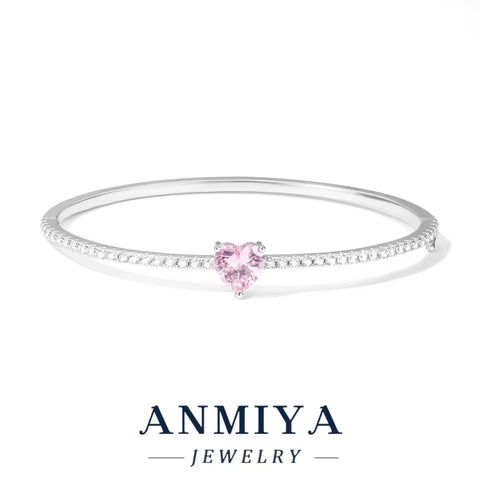 Stackable Silver Jewelry Mini Heart Bracelet, Delicate 925 Sterling Bangle for Layered Wristwear