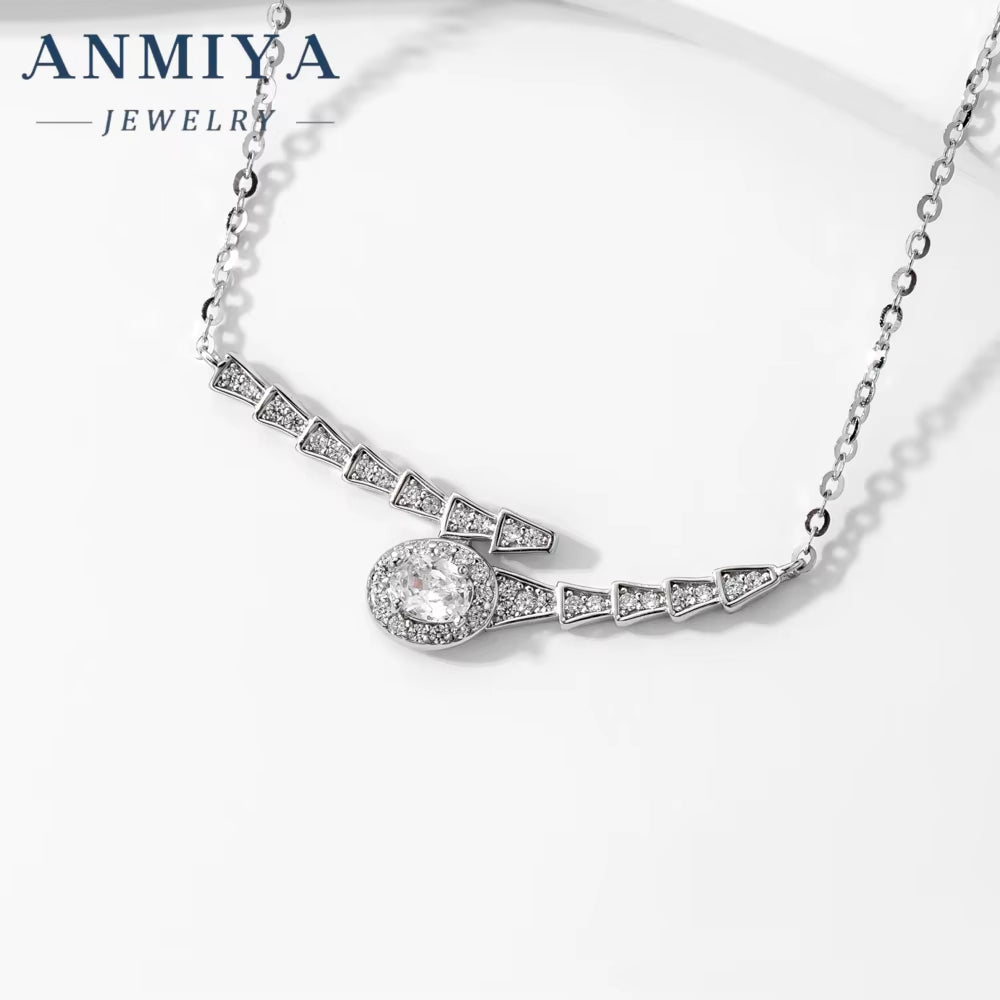 New Hot Sale 925 Sterling Silver AAA Fashion Cubic Zirconia Women'S Pendant Jewelry Necklace