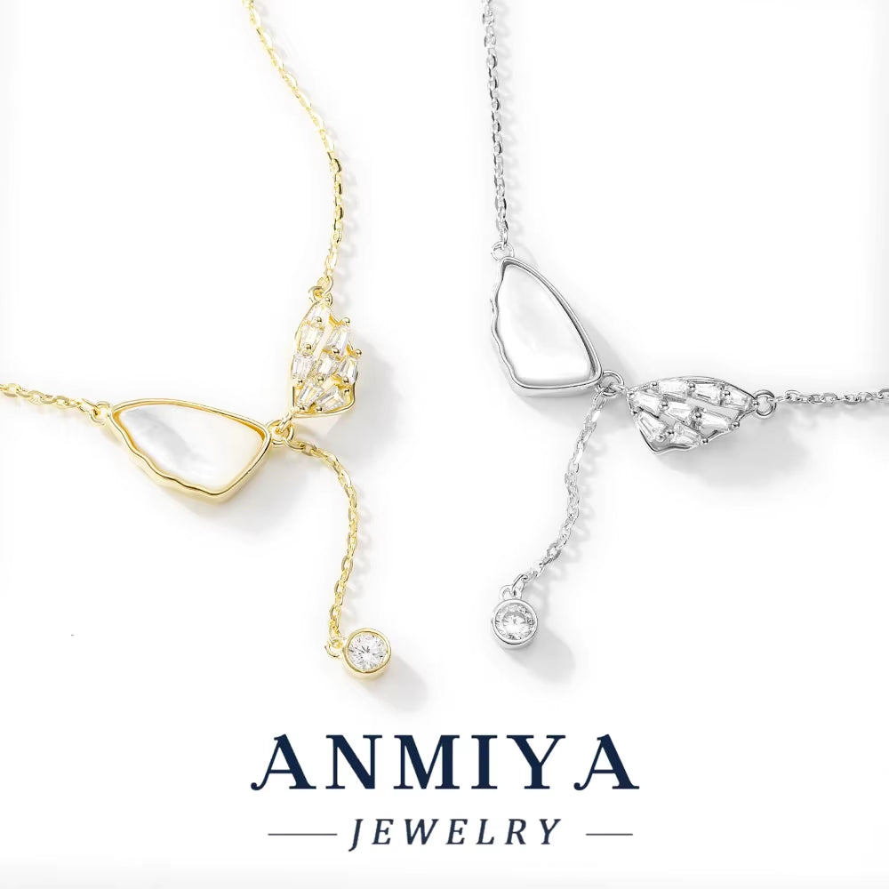 Wholesale 14K Gold and 925 Sterling Silver Butterfly Necklace with Cubic Zirconia Elegant Design Trendy Link Chain Necklace