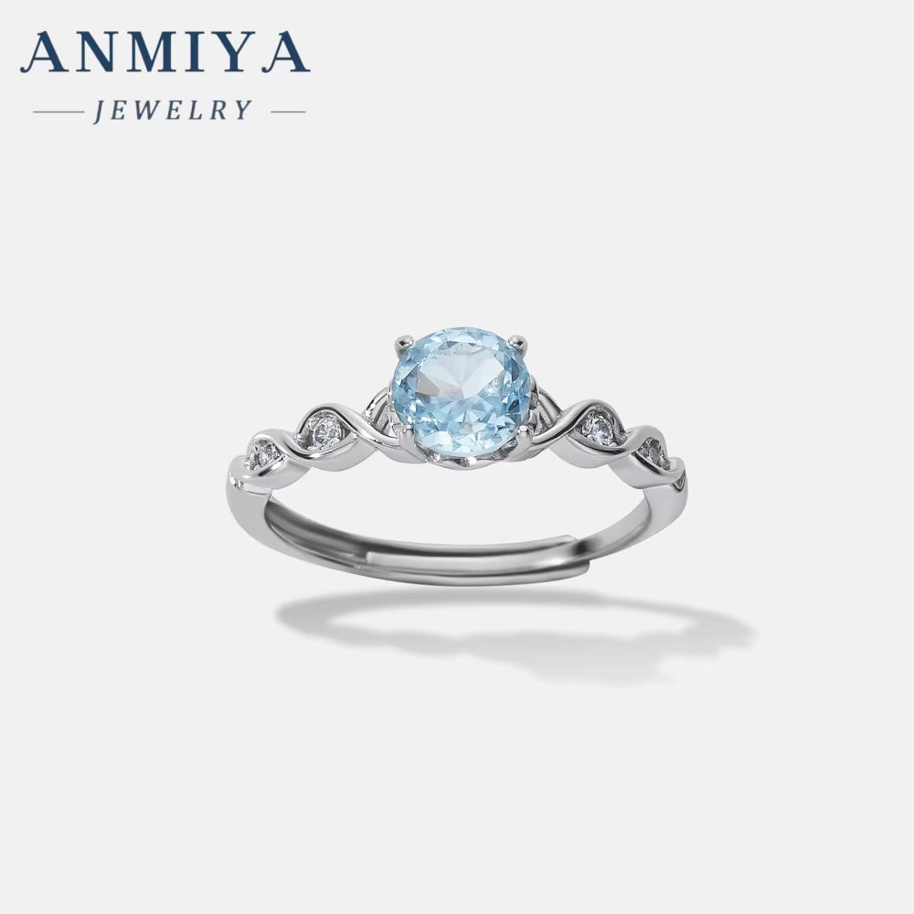 925 Sterling Silver Ring Zircon Waterproof Wedding Pink Green Blue Cubic Zirconia Silver Engagement Ring Set for Women Girls