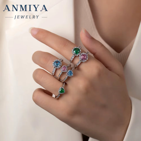 Wholesale Jewelry Ring Women 5A Zircon Ice Flower Cut Pink High Carbon Diamond Engagement Wedding 925 Sterling Silver Ring