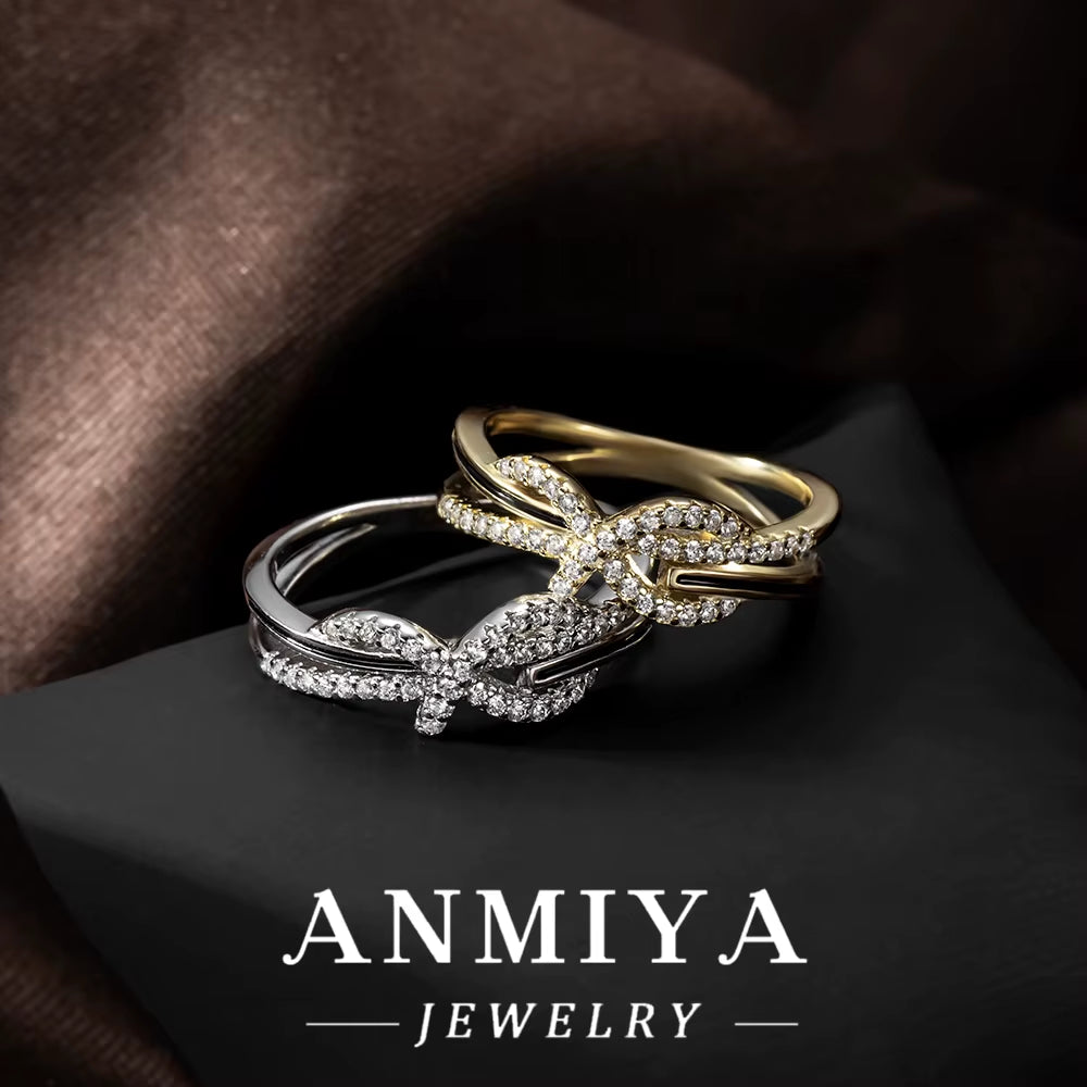Symbolic Love Knot Pattern Ring Premium 925 Sterling Silver Anniversary Promise Jewelry Matching Couple Rings for Bulk Purchase