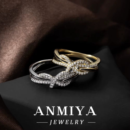 Symbolic Love Knot Pattern Ring Premium 925 Sterling Silver Anniversary Promise Jewelry Matching Couple Rings for Bulk Purchase