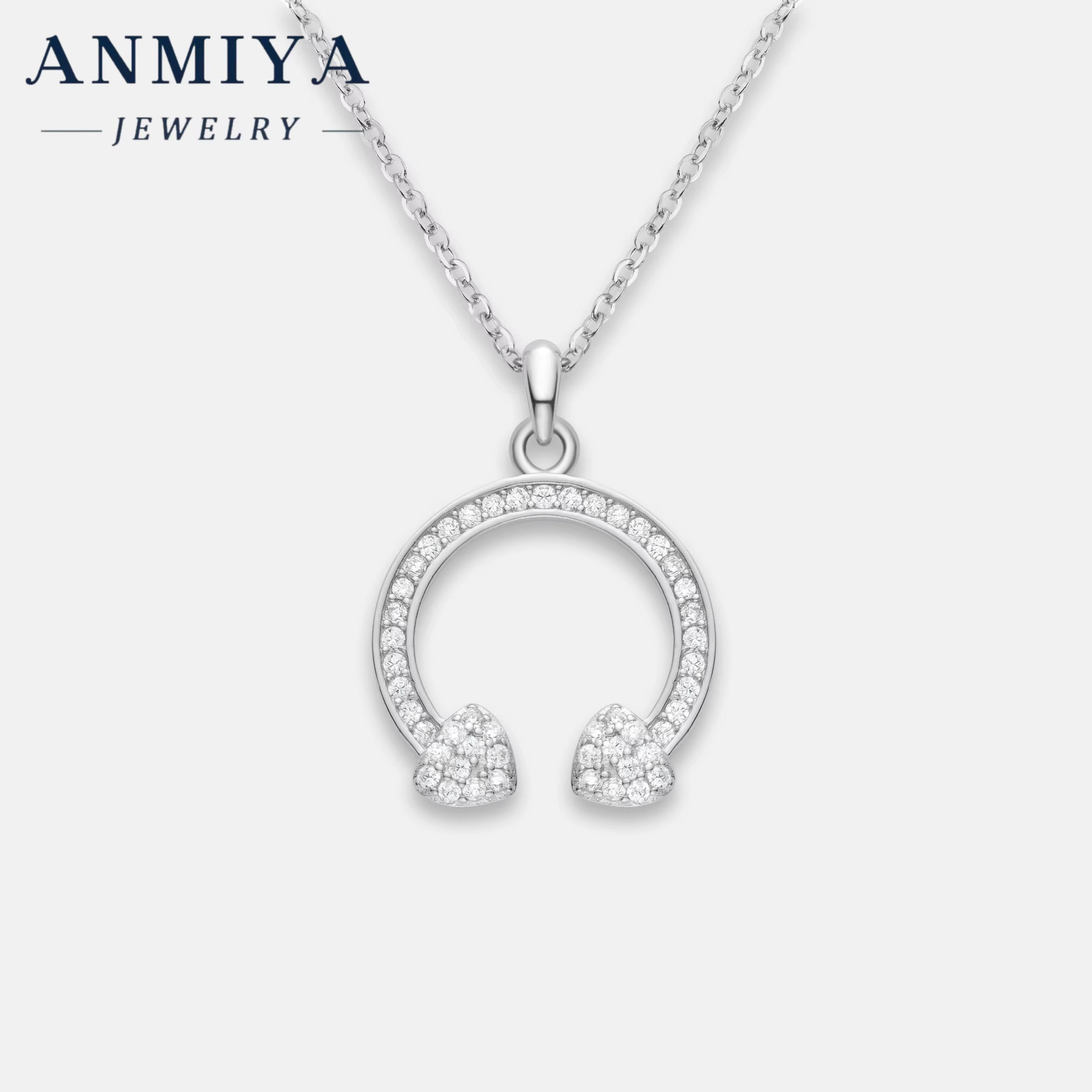 High Quality Dubai Classic 925 Silver 18K Gold Crescent Moon Pendant Necklace