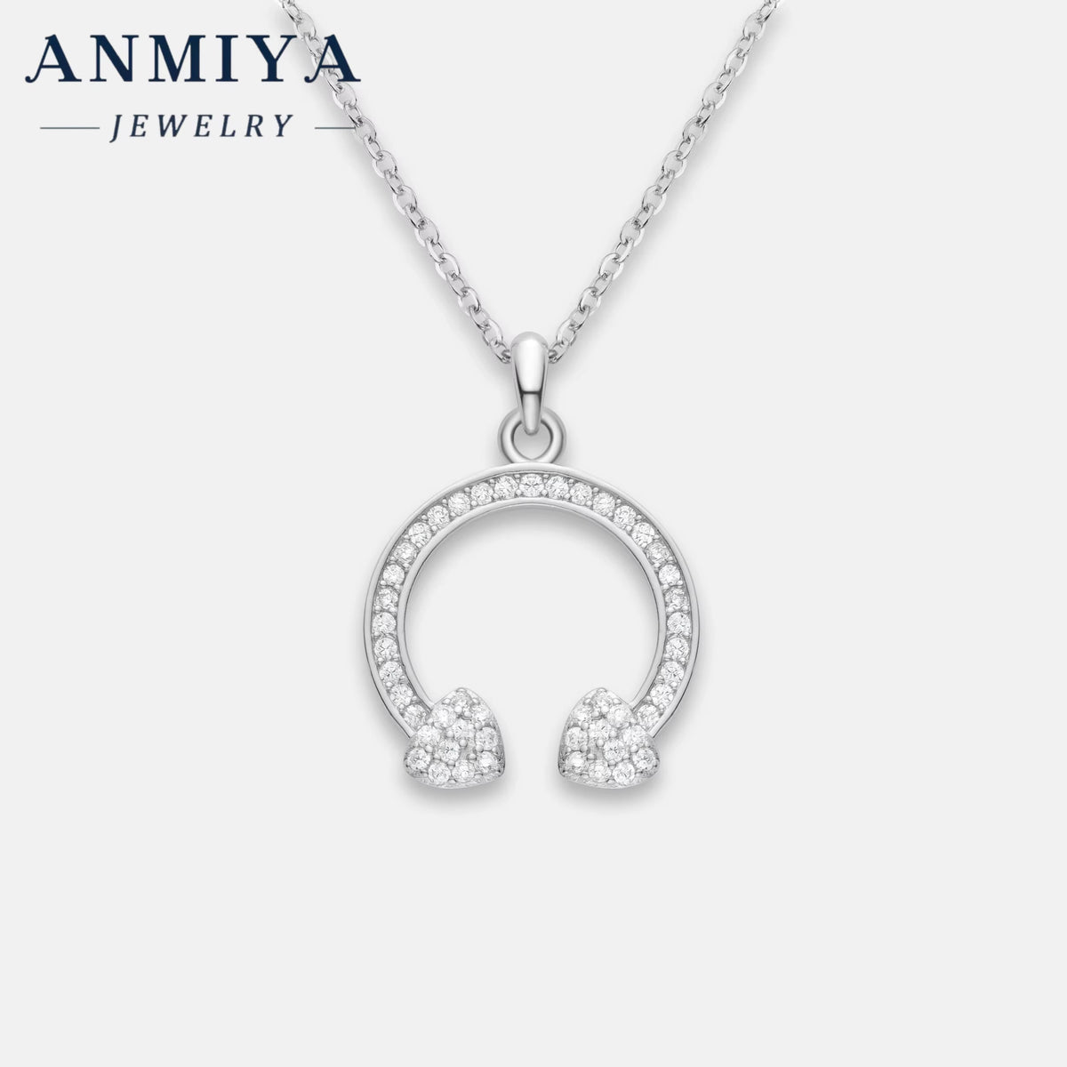 High Quality Dubai Classic 925 Silver 18K Gold Crescent Moon Pendant Necklace