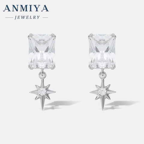 New Tide Geometry Zircon Star Stud Earrings New Stye 2024 Hot Sale Dangling Rhinestone Earrings for Women