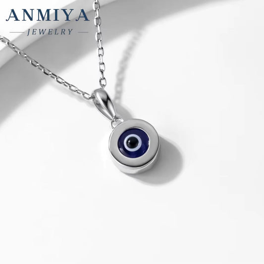 Fashion 925 Sterling Silver Eye Necklace Lucky Protection Necklace for Women Men Bestfriend
