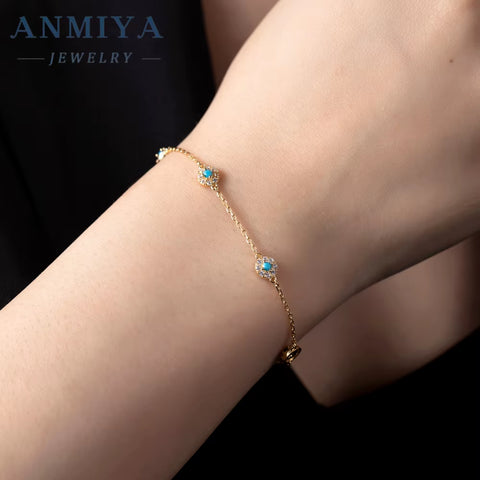 New Arrival 925 Silver 18K Gold Plated Zircon Ladies Fine Jewelry Sterling 925 Silver Bracelet for Bestfriend