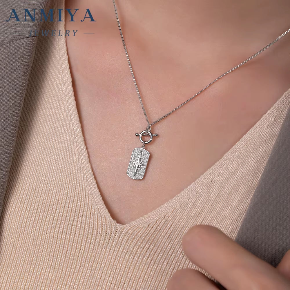 Best Selling 18K Gold-Plated North Star Pendant Necklace Cubic Zirconia Stylish 925 Sterling Silver Dazzling Necklace