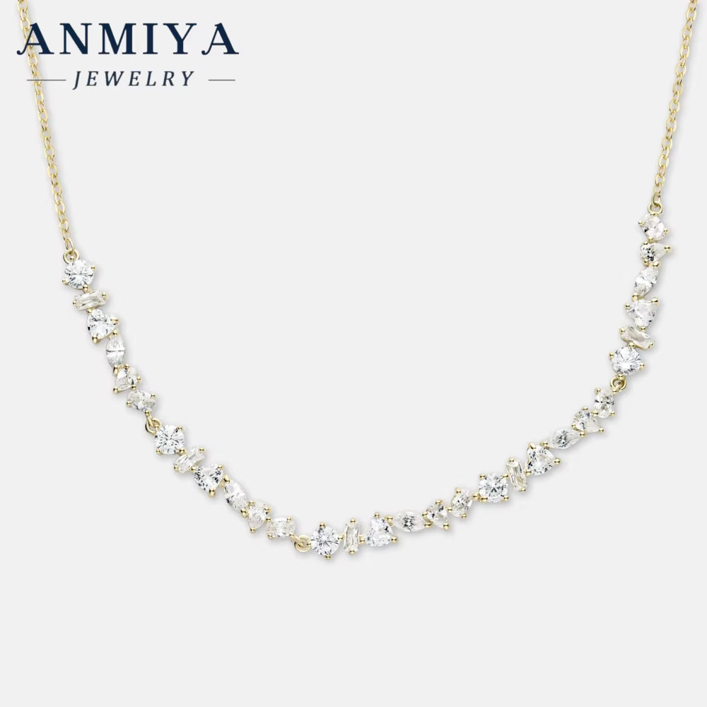 925 Sterling Silver Fashion Jewelry Girls Heart round Zircon Temperament Collarbone Necklace for Valentine'S Day