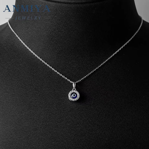 Fashion 925 Sterling Silver Eye Necklace Lucky Protection Necklace for Women Men Bestfriend