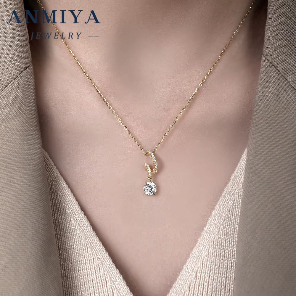 Modern Silver 925 Set Durable Necklace and Earring Sets Minimalist Geometric Line Design Zircon Pendant Accessory for Fashion