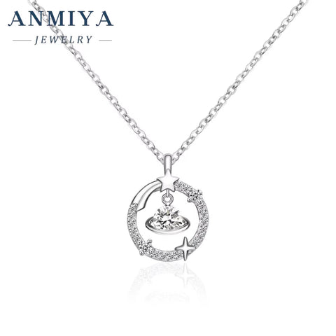 Fashion High Quality Hollow Celestial Star Silver 925 Necklaces for Women Wholesale