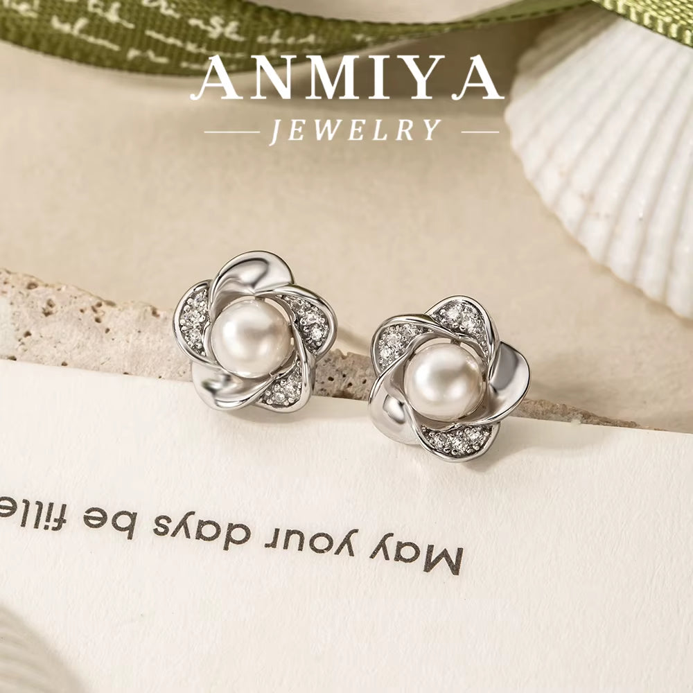 Fine Pearl Jewellery S925 Sterling Silver Vintage Fashion Fresh Water Pearls Flower Necklace Set for Woman