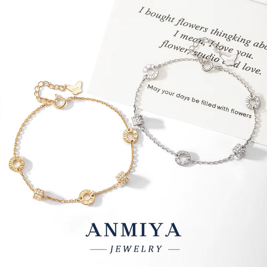 Wholesale 925 Silver Clover Bracelet Geometric Pattern Formal Jewelry Luxury Women'S Accessories for Jewelry Boutique Suppliers