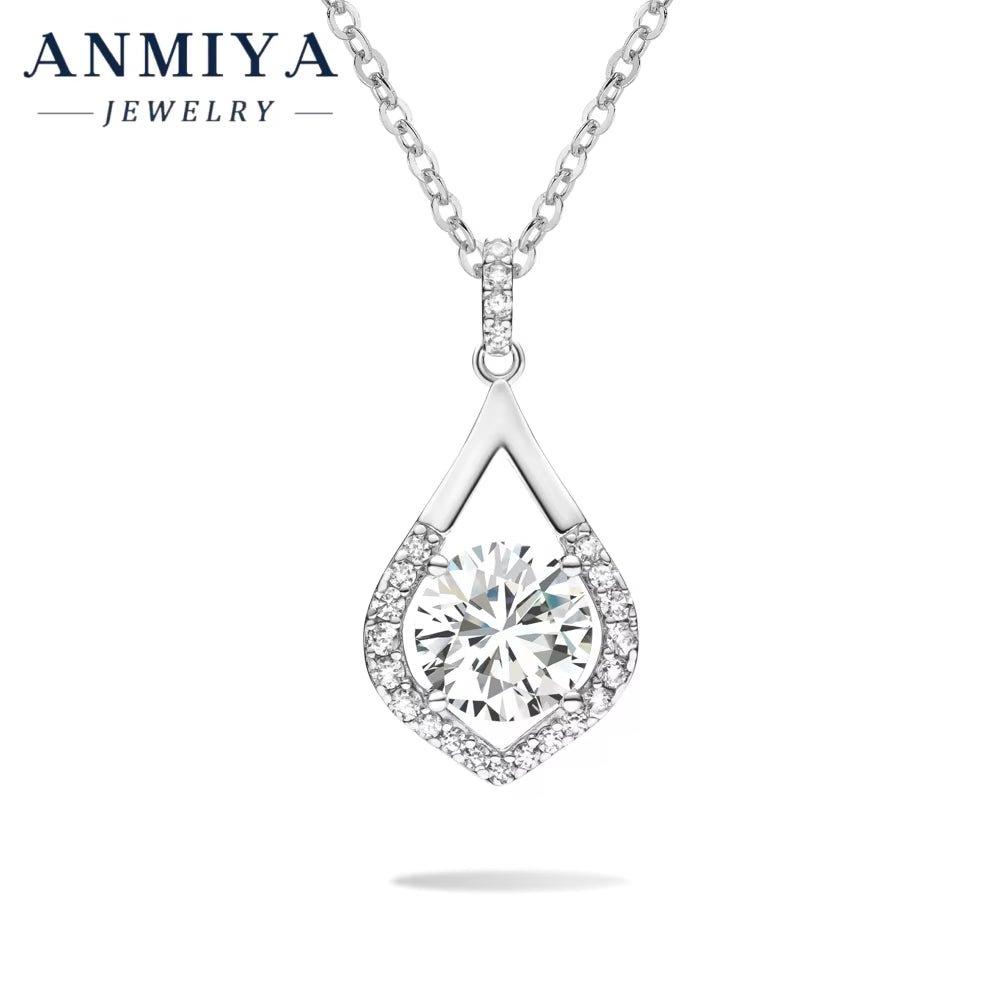 Certified Moissanite 925 Silver Jewelry Set - Genuine Necklace, Authentic Sterling Silver 925 Jewelry Gift