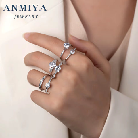 Jewelry Cubic Zirconia Engagement Wedding 925 Sterling Silver Oval Rings for Girls Engagement Rings