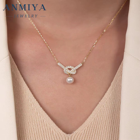 Custom Vintage Elegant Pearl Necklace Factory-Plated 925 Silver & 14K Gold Link Chain Wedding Choker for Gift