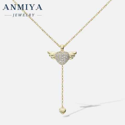 Fashion New Tide Fancy Cupid Heart Necklace Girls Friendship Accessory Jewelry Sterling 925 Necklace for Women