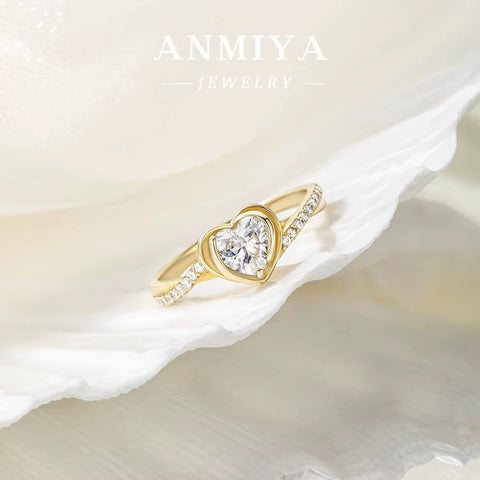 Factory Wholesale 5A CZ Hypoallergenic Waterproof 100% 925 Sterling Silver Heart Rings