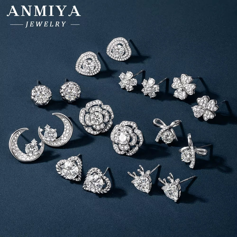 GRA Certified Moissanite 925 Silver Jewelry - Matching Earring Necklace Set, Premium Sterling Silver Jewelry Package