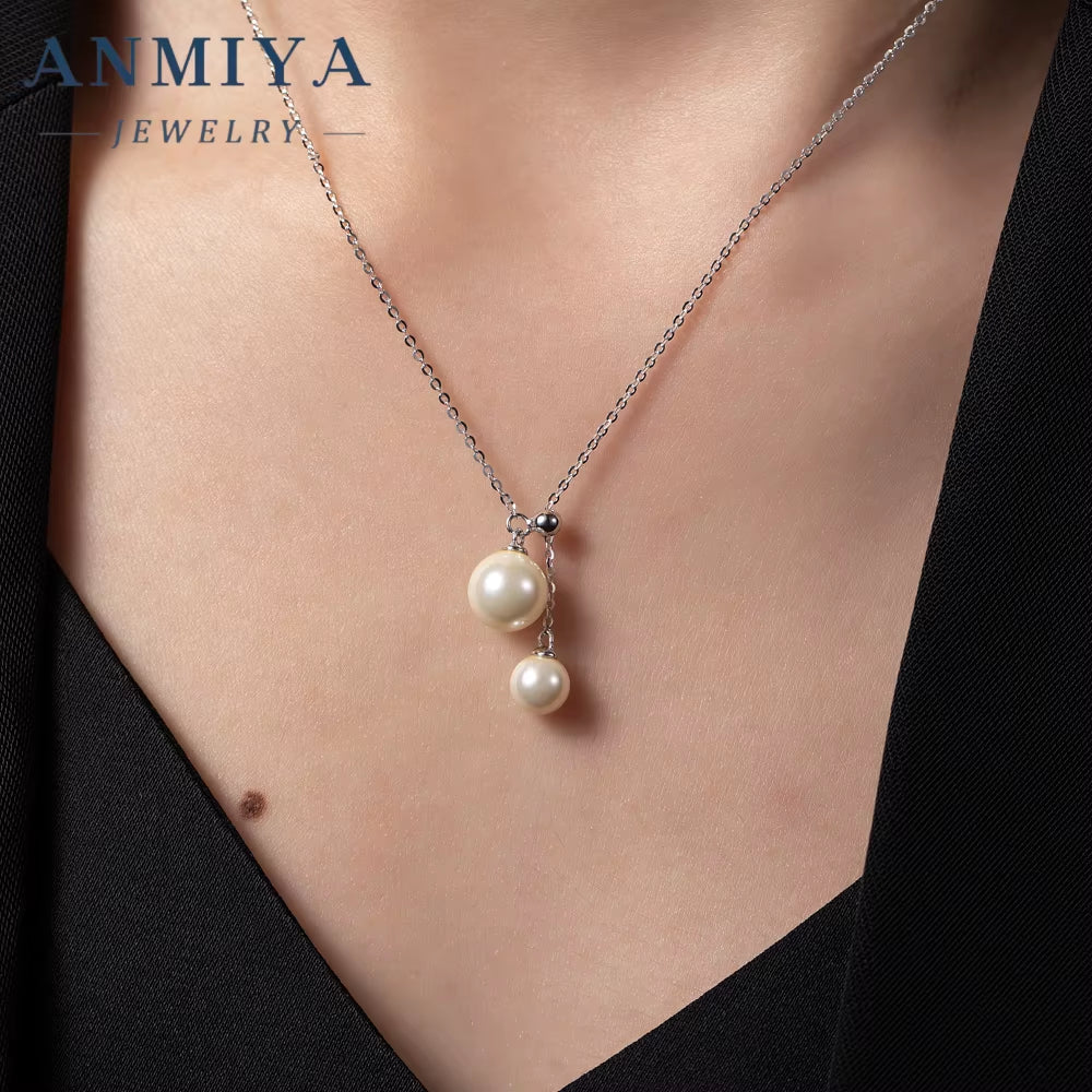 Luxury Natural Freshwater Pearl Necklace for Women'S 925 Sterling Silver Baroque Pearl Pendant Necklace