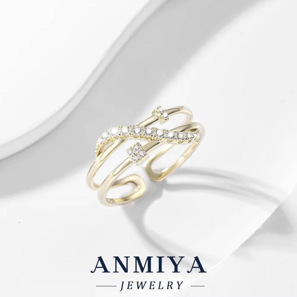 Double-Layered Design New Fashion Ring Hypoallergenic 925 Silver Trendy Festival Jewelry for Wholesale/Bulk Orders