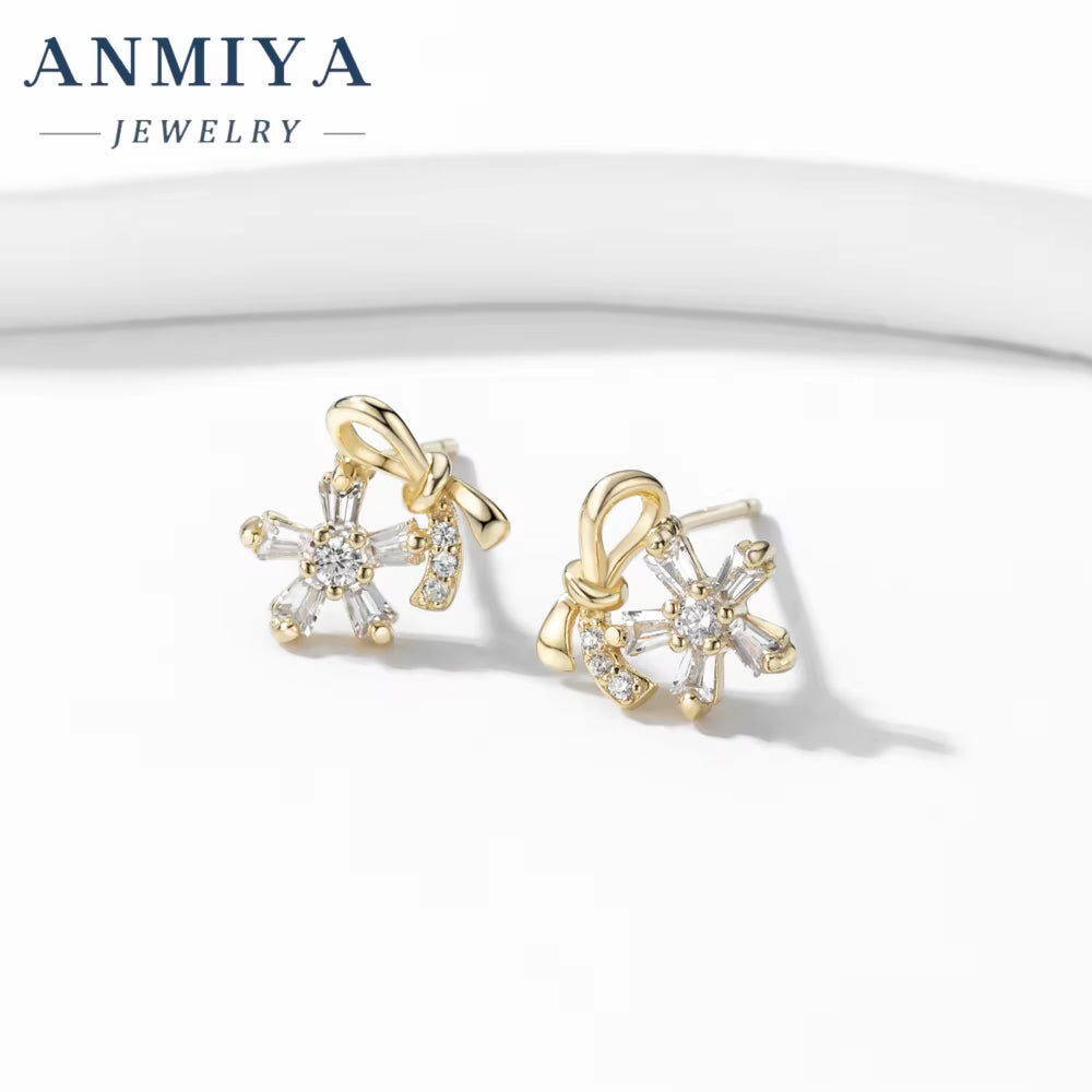 Minimalist Jewelry Bow Stud Earrings 18K Gold Plated Jewelry Waterproof S925 Sterling Silver Stud Earring