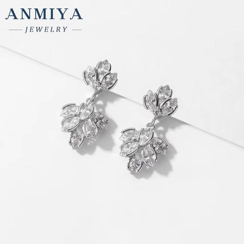 Wholesale Earrings Women S925 Silver Cubic Zirconia Stud Earrings for Women Fashion Jewlery